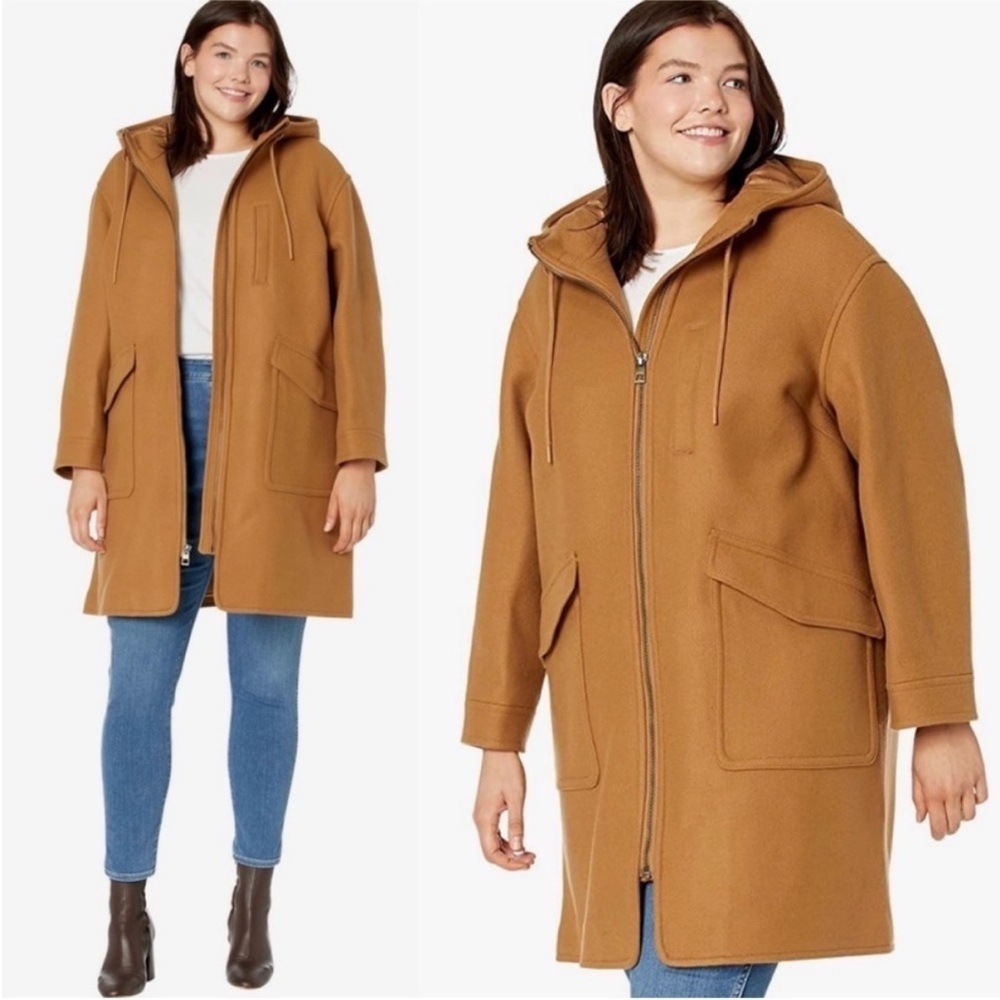 NWT Madewell Lynnford Coat in Insuluxe Fabric Classic Camel Size S (Org $380)